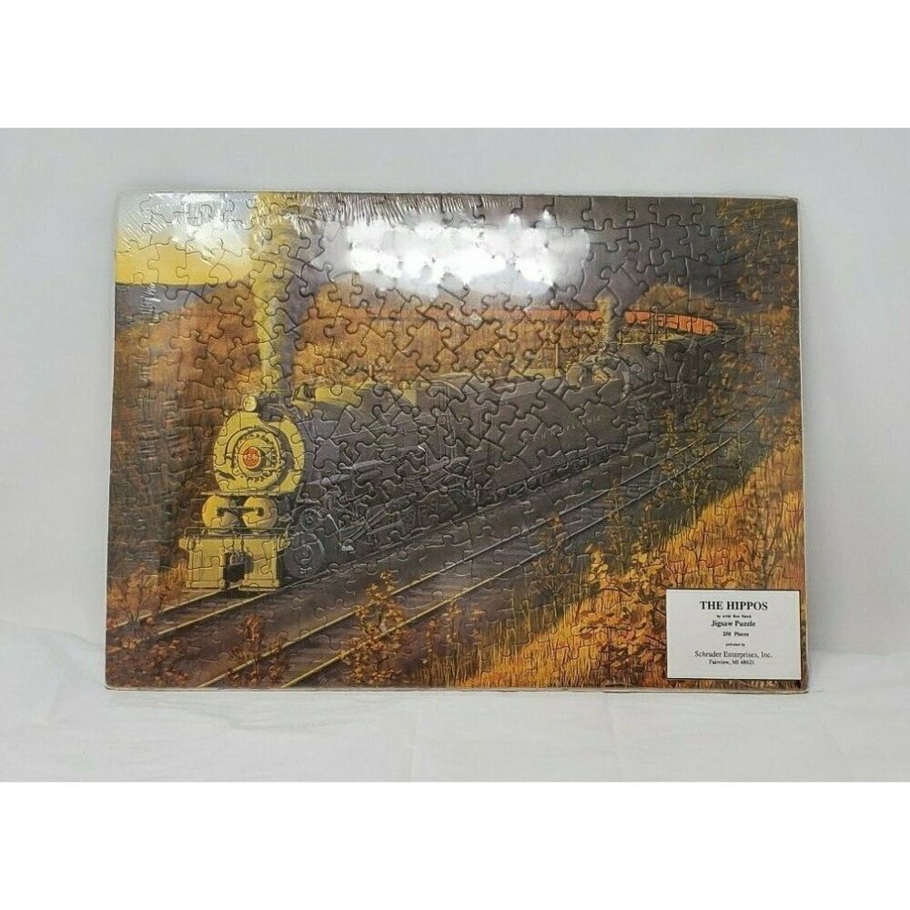 The Hippos by artist Ron Hatch 250 pieces finished train jigsaw puzzle